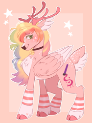 Size: 768x1024 | Tagged: safe, artist:wanderingpegasus, imported from derpibooru, oc, oc only, oc:day dreamer, deer, deer pony, original species, peryton, cute, female, solo