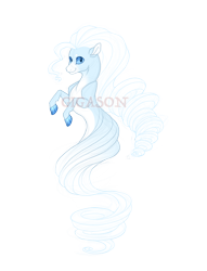 Size: 2900x3800 | Tagged: safe, artist:gigason, imported from derpibooru, oc, oc:genie, hybrid, wendigo, obtrusive watermark, offspring, parent:pinkie pie, simple background, solo, transparent background, watermark