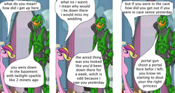 Size: 900x480 | Tagged: dead source, safe, artist:thet7770ify, imported from derpibooru, princess cadance, pony, comic:master chief and luna hanging out, a canterlot wedding, artifact, female, halo (series), image, it came from deviantart, male, mare, master chief, misspelling, needs more jpeg, speech bubble, text