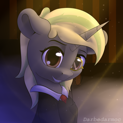 Size: 3072x3072 | Tagged: safe, artist:darbedarmoc, imported from derpibooru, oc, oc only, oc:nimax coltlight, pony, unicorn, clothes, looking at you, monocle, necktie, smiling, solo, tuxedo, two toned mane