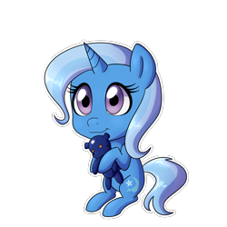 Size: 3000x3000 | Tagged: safe, artist:nyctophelia, imported from derpibooru, trixie, bear, pony, unicorn, ursa, ursa minor, commission, cute, female, plushie, simple background, solo, teddy bear, transparent background, ych result