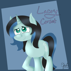 Size: 2000x2000 | Tagged: safe, artist:nyctophelia, imported from derpibooru, oc, oc only, oc:lacey corset, pony, unicorn, female, horn, solo, unicorn oc