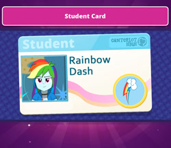 Size: 1124x976 | Tagged: safe, artist:altynp, imported from derpibooru, part of a set, rainbow dash, human, equestria girls, bust, female, id card, portrait, smiling, smirk, solo