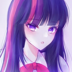 Size: 1230x1230 | Tagged: safe, artist:yume_kawa_030, imported from derpibooru, twilight sparkle, human, equestria girls, female, humanized, looking at you, solo