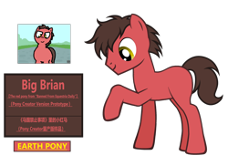 Size: 3774x2754 | Tagged: safe, artist:equestria secret guard, imported from derpibooru, oc, oc only, oc:big brian, earth pony, pony, banned from equestria daily, pony creator, chinese, earth pony oc, male, simple background, solo, stallion, transparent background
