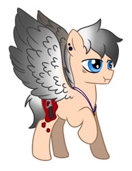 Size: 487x630 | Tagged: safe, artist:foxx_grey_art, imported from derpibooru, oc, oc only, oc:colin grey, pegasus, pony, blue eyes, pegasus oc, simple background, solo, spread wings, standing, white background, wings