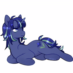 Size: 2250x2261 | Tagged: safe, artist:bebblecraft, imported from derpibooru, oc, oc:nightshade, pony, unicorn, ears, ears up, female, high res, horn, lying down, mare, prone, simple background, solo, white background