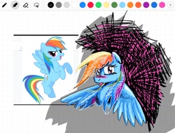 Size: 1694x1287 | Tagged: safe, artist:halfaman, imported from derpibooru, rainbow dash, pegasus, pony, lined paper, notebook, sketch, solo