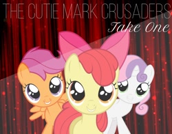 Size: 1378x1080 | Tagged: safe, alternate version, edit, imported from derpibooru, apple bloom, scootaloo, sweetie belle, earth pony, pegasus, pony, unicorn, adam lambert, album, album cover, cover, cute, cutealoo, cutie mark crusaders, female, grin, lip sync, looking at you, smiling, teeth