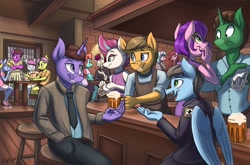 Size: 2047x1347 | Tagged: safe, artist:kaylerustone, imported from derpibooru, pipp petals, sugar moonlight, zipp storm, anthro, pegasus, unicorn, adorapipp, alcohol, bar, beer, carla, cheers, cliff claven, commission, crossover, cute, dahlia, female, fifi (g5), g5, jazz hooves, male, norm peterson, posey bloom, rocky riff, sam molone, windy, windy (g5), woody boyed