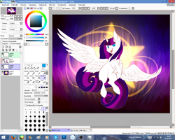 Size: 1280x1024 | Tagged: safe, artist:prettyshinegp, imported from derpibooru, oc, oc only, alicorn, pony, alicorn oc, flying, horn, solo, spreading, wings