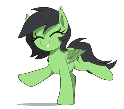 Size: 800x700 | Tagged: safe, artist:thebatfang, oc, oc:filly anon, bat pony, pony, bat pony oc, bat wings, cute, dancing, eyes closed, female, filly, simple background, smiling, solo, transparent background, wings