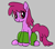 Size: 389x339 | Tagged: safe, artist:algoatall, berry punch, berryshine, earth pony, pony, female, gray background, leg warmers, lowres, simple background, sitting, smiling, solo
