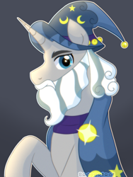 Size: 3072x4096 | Tagged: safe, artist:inayurinai01, imported from derpibooru, star swirl the bearded, pony, unicorn, beard, bust, cape, clothes, facial hair, hat, male, solo, stallion, wizard hat