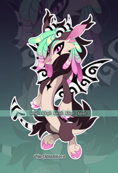 Size: 3112x4553 | Tagged: safe, artist:gkolae, imported from derpibooru, oc, oc only, draconequus, draconequus oc, horns, wings, zoom layer