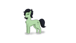 Size: 1136x640 | Tagged: safe, artist:nismorose, imported from derpibooru, oc, oc:anon, oc:filly anon, earth pony, chest fluff, female, filly, no mouth, simple background, solo, white background