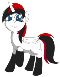 Size: 1615x2049 | Tagged: safe, artist:soccy, imported from derpibooru, oc, oc only, oc:vani, alicorn, pony, derpibooru community collaboration, 2023 community collab, alicorn oc, clothes, female, horn, simple background, socks, solo, transparent background, wings