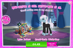 Size: 1964x1302 | Tagged: safe, idw, imported from derpibooru, earth pony, pony, advertisement, book, bucket, clothes, costs real money, english, gameloft, idw showified, male, my little pony: magic princess, numbers, official, poster, sale, solo, solo focus, stallion, text, turtleneck, unnamed character, unnamed pony