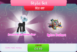 Size: 1267x859 | Tagged: safe, idw, imported from derpibooru, earth pony, pony, book, bucket, bundle, clothes, costs real money, english, gameloft, idw showified, male, my little pony: magic princess, numbers, official, poster, sale, solo, solo focus, stallion, text, turtleneck, unnamed character, unnamed pony