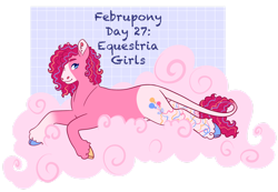 Size: 1280x884 | Tagged: safe, artist:s0ftserve, imported from derpibooru, pinkie pie, pony, cloud, lying down, prone, simple background, solo, transparent background