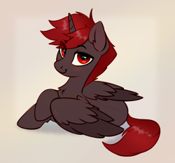 Size: 2628x2440 | Tagged: safe, artist:taneysha, imported from derpibooru, oc, oc:hardy, alicorn, pony, alicorn oc, colored sketch, horn, looking at you, looking back, male, male alicorn, rear view, solo, stallion, wings