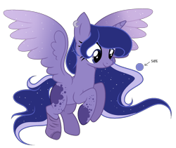 Size: 1596x1348 | Tagged: safe, artist:existencecosmos188, imported from derpibooru, oc, oc only, alicorn, pony, alicorn oc, base used, ethereal mane, female, flying, horn, magical lesbian spawn, mare, offspring, parent:princess luna, parent:twilight sparkle, parents:twiluna, simple background, solo, starry mane, transparent background, twilight sparkle (alicorn), wings