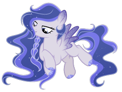 Size: 1212x916 | Tagged: safe, artist:existencecosmos188, imported from derpibooru, oc, oc only, pegasus, pony, base used, braid, eyelashes, hoof polish, magical lesbian spawn, offspring, parent:princess celestia, parent:princess luna, pegasus oc, simple background, smiling, solo, transparent background, wings