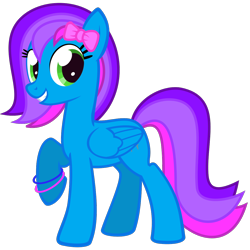Size: 1200x1200 | Tagged: safe, artist:the smiling pony, imported from derpibooru, oc, oc:azure acrylic, pegasus, pony, derpibooru community collaboration, 2023 community collab, bracelet, jewelry, looking at you, smiling, solo