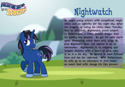 Size: 3015x2102 | Tagged: safe, artist:aleximusprime, imported from derpibooru, oc, oc only, oc:nightwatch, pony, unicorn, fanfic:my little sister is a dragon, bio, raised hoof, solo