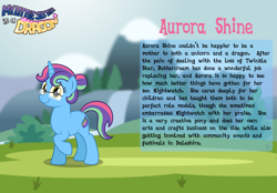 Size: 3014x2102 | Tagged: safe, artist:aleximusprime, imported from derpibooru, oc, oc only, oc:aurora shine, pony, unicorn, fanfic:my little sister is a dragon, bio, raised hoof, solo