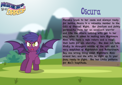 Size: 3014x2102 | Tagged: safe, artist:aleximusprime, imported from derpibooru, oc, oc only, oc:oscura, bat pony, pony, fanfic:my little sister is a dragon, bat pony oc, bio, raised hoof, solo