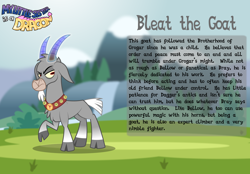 Size: 3014x2102 | Tagged: safe, artist:aleximusprime, imported from derpibooru, oc, oc only, oc:bleat, goat, fanfic:my little sister is a dragon, bio, brotherhood of grogar, oc villain, raised hoof, solo