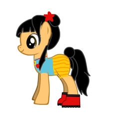 Size: 475x489 | Tagged: safe, artist:celebritypony, imported from derpibooru, earth pony, pony, pony creator, china, chinese, clothes, crossover, female, flower, flower in hair, g4, heart, jewelry, kai-lan, mare, necklace, ni hao kai-lan, pants, ponified, shirt, shoes, short pants, simple background, solo, white background
