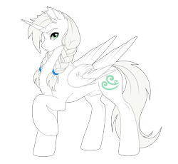 Size: 2563x2362 | Tagged: safe, artist:elberas, imported from derpibooru, oc, oc only, oc:ventus valentine, alicorn, pony, braid, male, simple background, slim, solo, stallion, transparent background