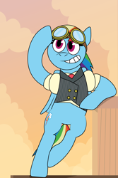 Size: 1200x1800 | Tagged: safe, artist:prixy05, imported from derpibooru, rainbow dash, pegasus, pony, solo, steampunk