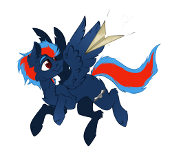 Size: 3000x2700 | Tagged: safe, artist:zira, imported from derpibooru, oc, oc only, oc:black the dragon, pegasus, pony, derpibooru community collaboration, 2023 community collab, flying, male, paper airplane, simple background, smiling, solo, transparent background