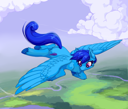 Size: 4000x3400 | Tagged: safe, artist:oliva_mouse, imported from derpibooru, oc, oc:cobalt breeze, pegasus, pony, butt, commission, female, flying, mare, plot, solo, ych result