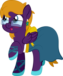 Size: 1280x1531 | Tagged: safe, artist:alexdti, imported from derpibooru, oc, oc only, oc:purple creativity, pony, clothes, dress, gala dress, glasses, simple background, solo, transparent background, vector