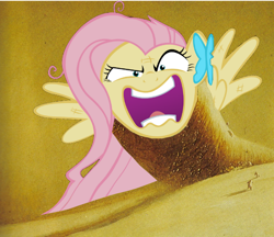 Size: 900x778 | Tagged: safe, edit, editor:charelzzz, imported from derpibooru, fluttershy, sandworm, shai-hulud, crossover, dune, flutterrage, pun, shy-hulud, you're going to love me