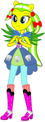 Size: 549x1454 | Tagged: safe, artist:ajosterio, imported from derpibooru, oc, oc:floorycake, human, equestria girls, legend of everfree, alternate universe, boots, clothes swap, crystal guardian, crystal wings, high heel boots, ponied up, shoes, simple background, solo, transparent background, wings