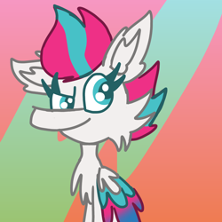 Size: 1280x1280 | Tagged: safe, artist:bluedeerfox14, imported from derpibooru, zipp storm, pegasus, pony, colored wings, female, g5, multicolored hair, multicolored mane, multicolored wings, my little pony: a new generation, solo, wings