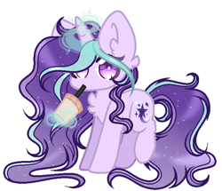 Size: 600x515 | Tagged: safe, artist:existencecosmos188, imported from derpibooru, oc, oc only, pony, unicorn, base used, bubble tea, chest fluff, drinking, ear fluff, female, glowing, glowing horn, horn, magic, mare, simple background, solo, telekinesis, transparent background, unicorn oc