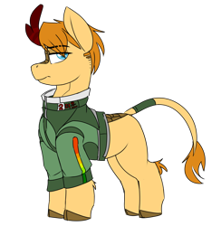 Size: 2000x2053 | Tagged: safe, artist:coatieyay, imported from derpibooru, oc, oc only, kirin, clothes, jacket, kirin oc, nonbinary, simple background, solo, transparent background