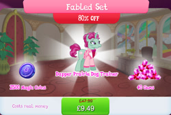 Size: 1261x854 | Tagged: safe, imported from derpibooru, pony, unicorn, bowtie, bundle, clothes, costs real money, english, gameloft, gem, horn, magic coins, male, my little pony: magic princess, numbers, official, sale, siegfried and roy, solo, solo focus, stallion, text, unnamed character, unnamed pony