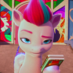 Size: 1080x1080 | Tagged: safe, imported from derpibooru, screencap, zipp storm, pegasus, pony, spoiler:my little pony: make your mark chapter 2, spoiler:myms01e01, 3d, cellphone, cropped, eyebrows, female, g5, izzy does it, mare, my little pony: make your mark, my little pony: make your mark chapter 2, phone, raised eyebrow, smartphone, solo