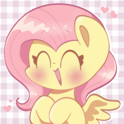 Size: 2000x2000 | Tagged: safe, artist:typhwosion, imported from derpibooru, fluttershy, pegasus, pony, bust, cute, floating heart, heart, shyabetes, solo