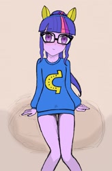 Size: 1919x2925 | Tagged: safe, artist:mangofoxx, imported from derpibooru, sci-twi, twilight sparkle, human, equestria girls, clothes swap, smiling, solo, wondercolts