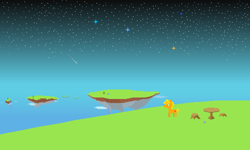 Size: 1000x600 | Tagged: safe, artist:star flame, imported from derpibooru, oc, oc:star flame, pony, unicorn, floating island, male, pixel art, starry sky