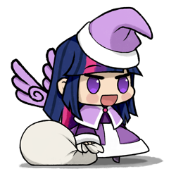 Size: 1250x1250 | Tagged: safe, artist:deroach, imported from derpibooru, twilight sparkle, alicorn, human, christmas, clothes, costume, hat, holiday, humanized, meme, padoru, santa costume, santa hat, simple background, solo, transparent background, twilight sparkle (alicorn), winged humanization, wings