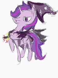 Size: 1350x1800 | Tagged: safe, imported from derpibooru, twilight sparkle, pony, caligula effect, cape, clothes, hat, solo, trixie's cape, trixie's hat